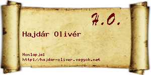 Hajdár Olivér névjegykártya